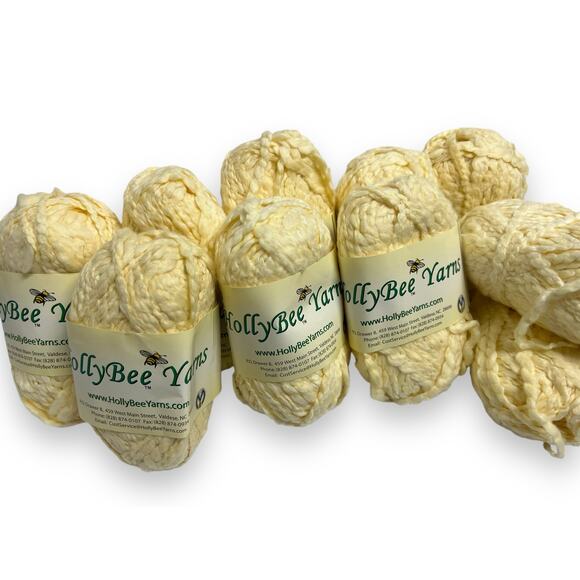 10 Skeins Holly Bee Yarns Cotton Boucle Yarn | A491 Custard Cream - Picture 3 of 8